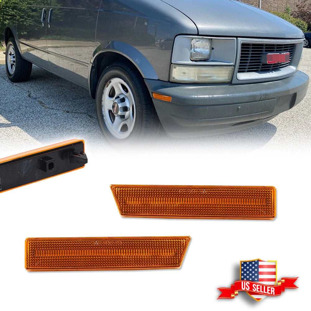 Amber Front Bumper Side Marker Lights for Chevy Astro/GMC Safari (1995–2005)