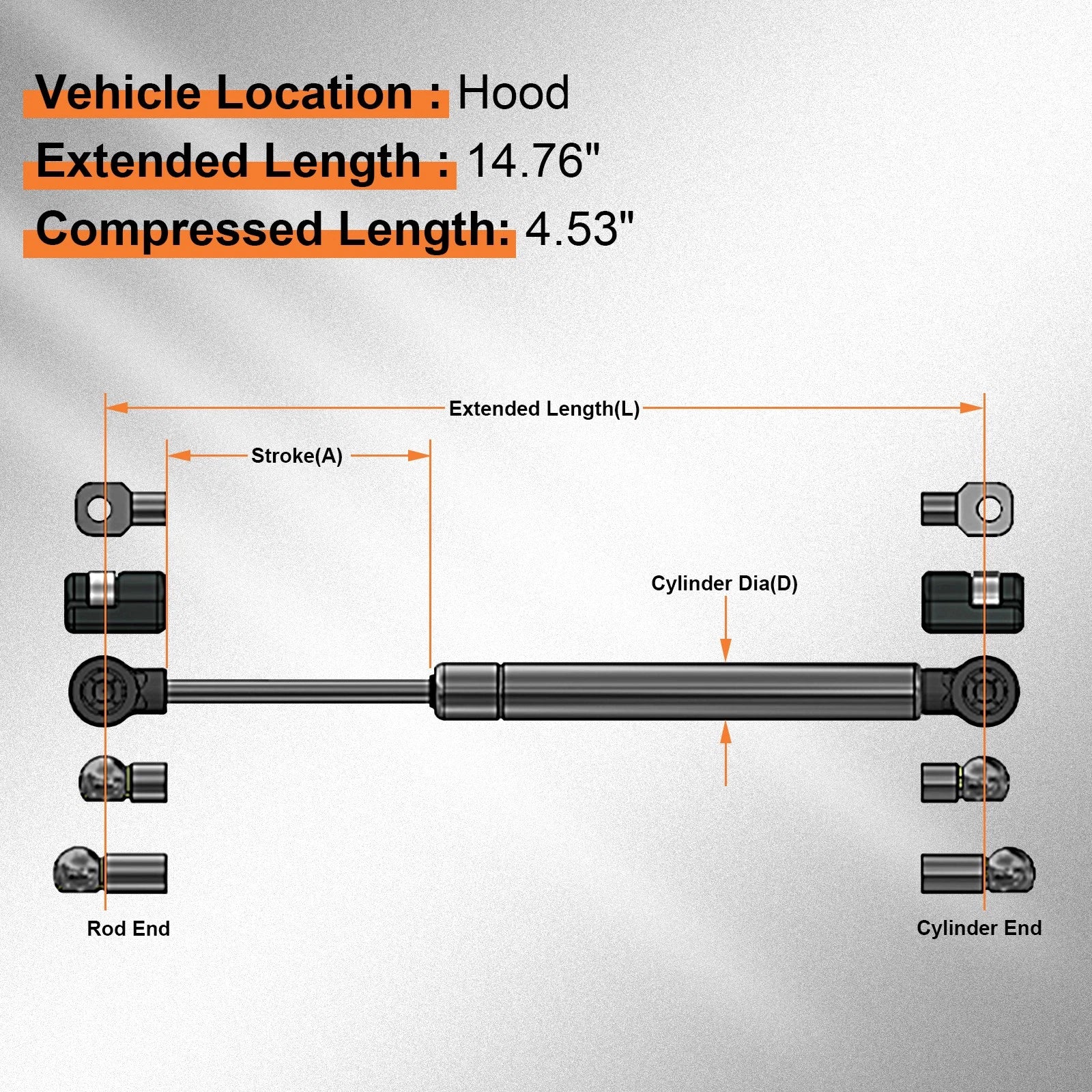 2 Front Hood Lift Supports for Nissan Murano (2003-2007)