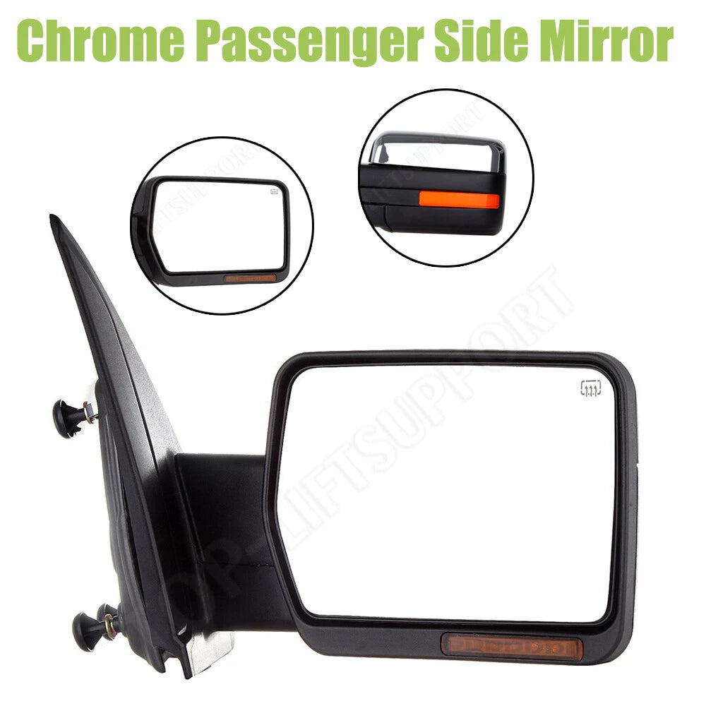 Power Heated LED Signal Chrome Passenger Side Mirror for Ford F150 (2004–2014)