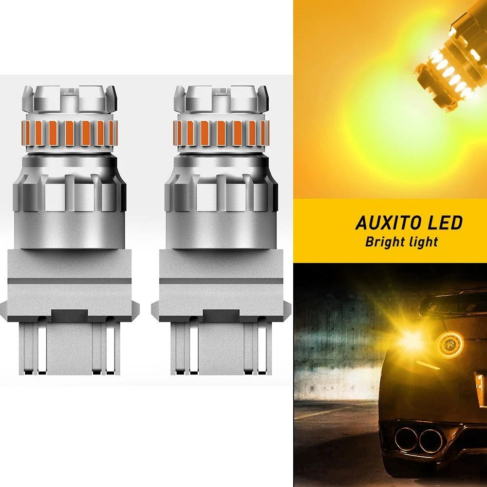2X AUXITO 3157 3156 LED Turn Signal Parking Light Bulb Amber for