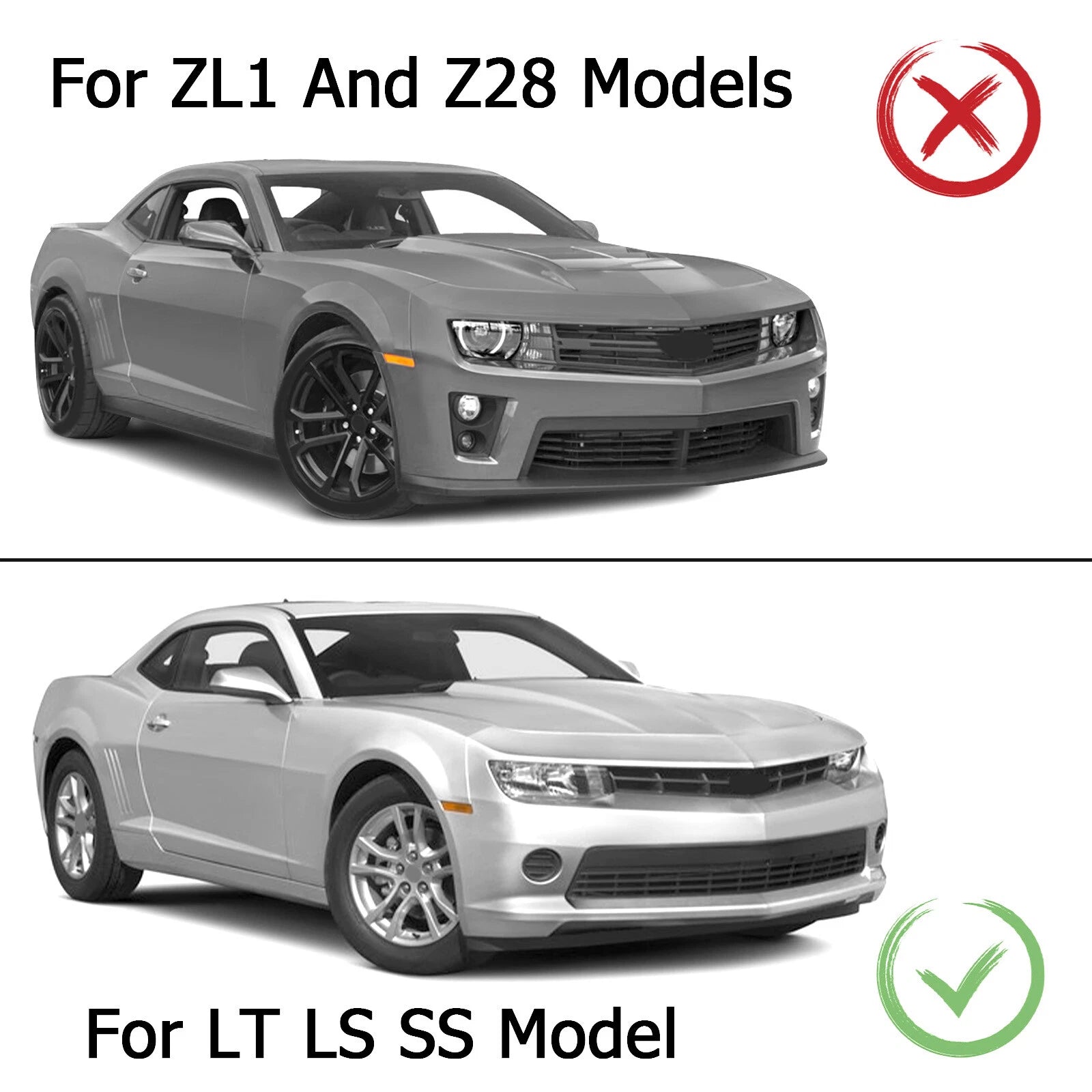 Side Skirts Extension for Chevy Camaro SS LS LT (2010–2015) Gloss Black