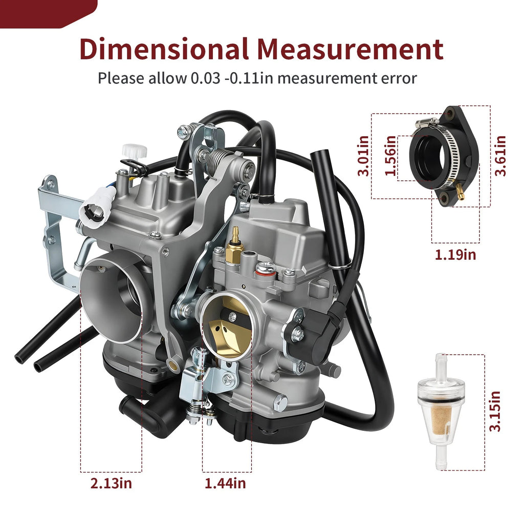 Carburetor with Intake Boot for Yamaha V Star XVS 1100 1100A 1100AT (1999–2005)