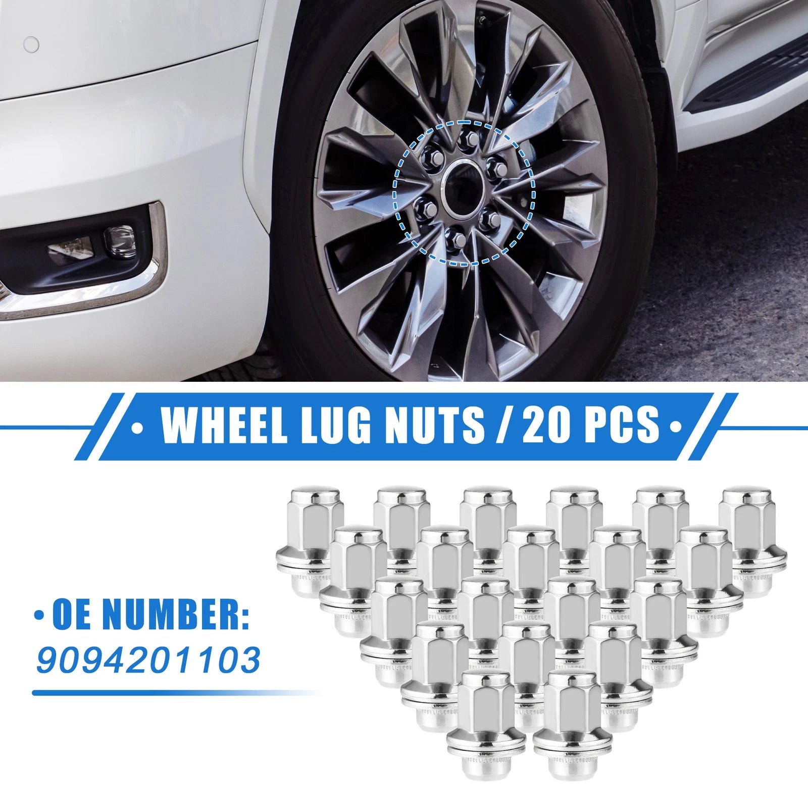 20x Wheel Lug Nuts for Toyota Tundra Sequoia (M14x1.5)