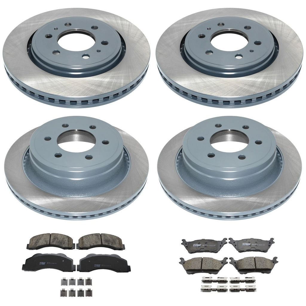 Set of 4 DuraGo Disc Brake Rotors & TRW Ceramic Pads for Ford F-150 (2012–2017)