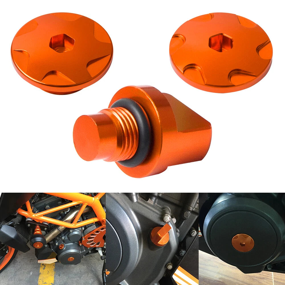 2X Engine Plug & 1X Oil Filler Cap for KTM 390 Duke RC390 (2014–2016)