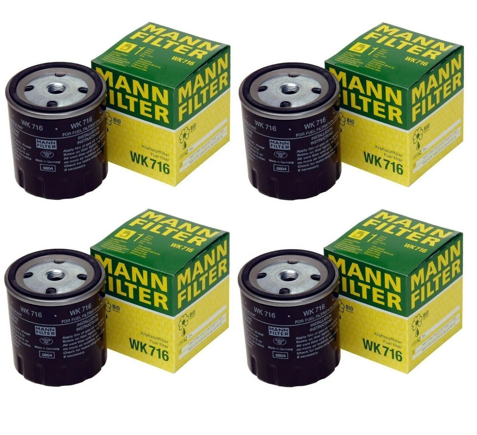 Set of 4 Fuel Filters WK716 for Mercedes Benz W123 W126 (1976–1985)