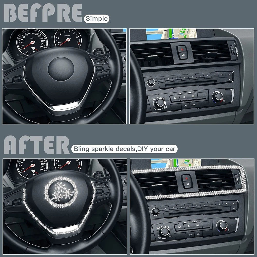 Rhinestone Sticker Tape Trim for Car Interior (Universal Fit)