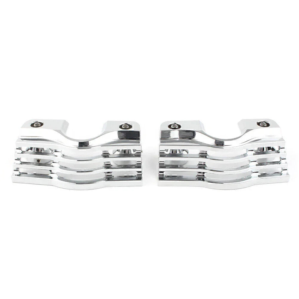 Chrome Finned Slotted Head Bolt Spark Plug Covers for Harley Touring