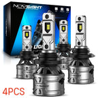 Set of 4 NOVSIGHT 9005 + 9006 LED Headlight Bulbs 6500K High Low Beam