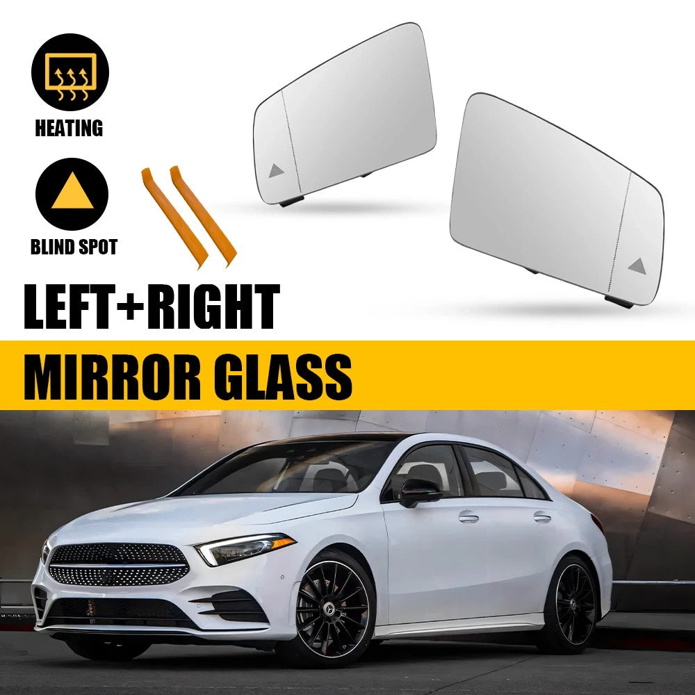 Set of 2 Heated Side Mirror Glass with Blind Spot for Benz E350 E550 (2009–2015)