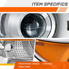 HID Projector Headlight for Ford Edge (2011–2014) - Passenger Side, Chrome/Amber
