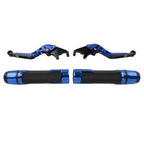 Blue Extendable Brake Clutch Lever Grip Set for Yamaha YZF R1 R6