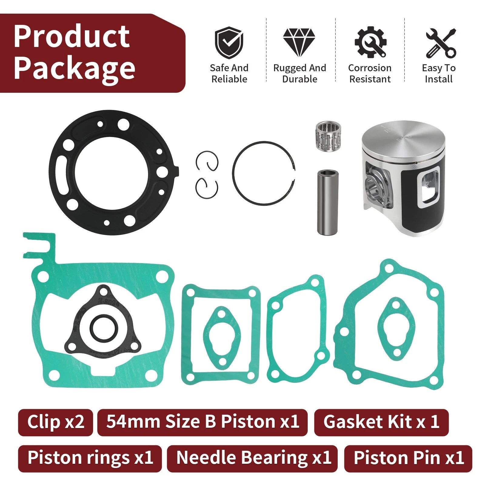 Piston Kit & Gasket Set for Honda CR125R (1992–1999) 13120-KZ4-630