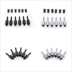 6 pcs Spike Windscreen Bolt Kit for Universal Motorcycles (Aluminum, Black Chrome)