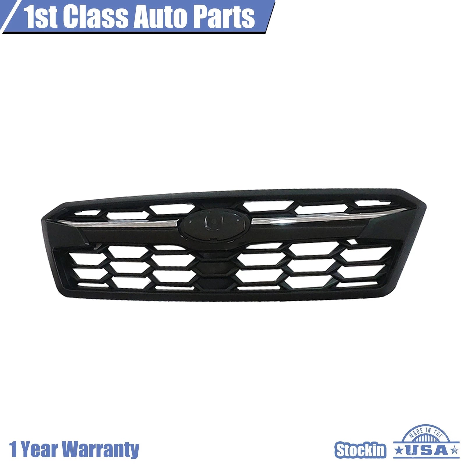 Front Bumper Upper Grille for Subaru Crosstrek (2018-2020) Black Chrome
