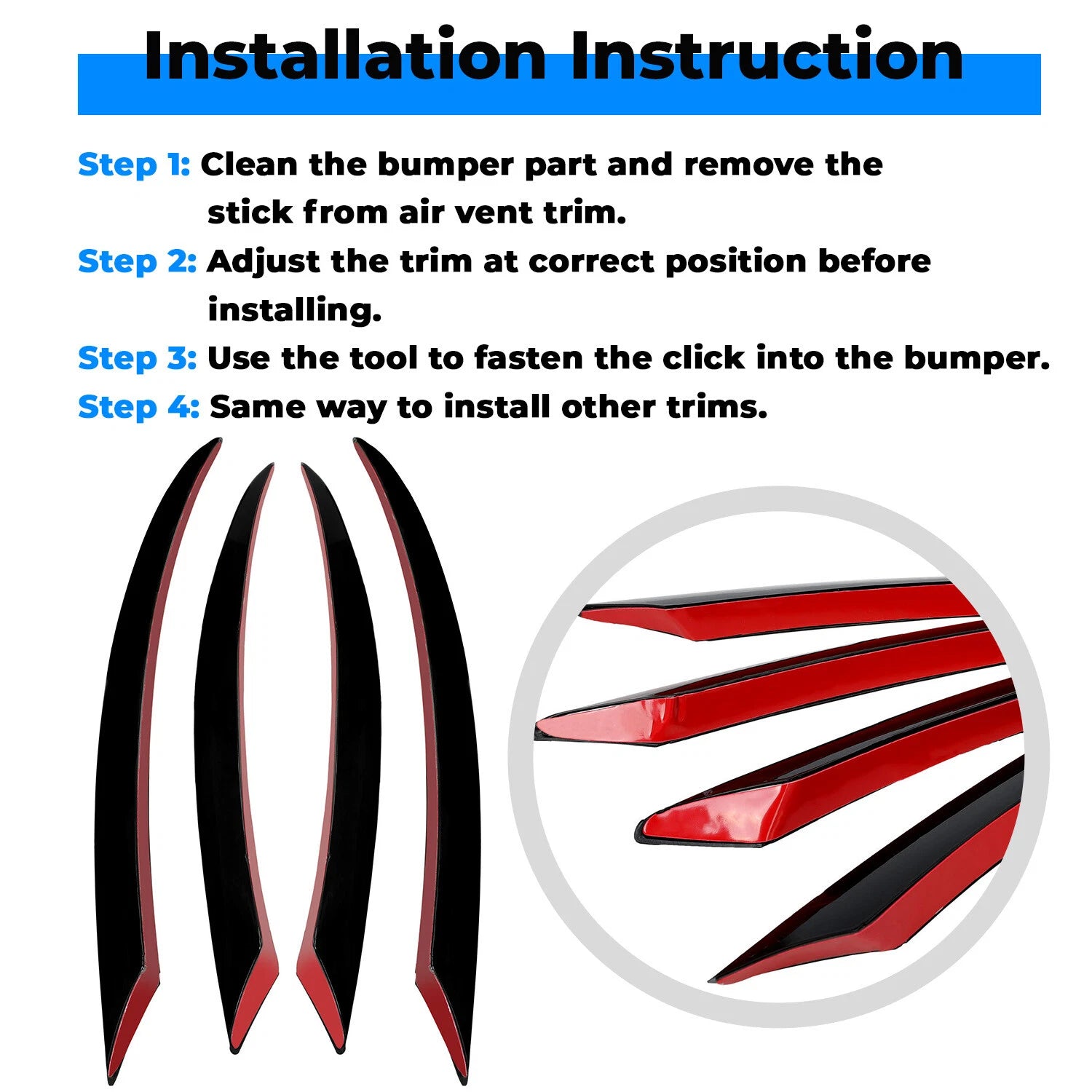 Front Air Vent Cover Trim for Mercedes-Benz C Class (2014–2021) Glossy