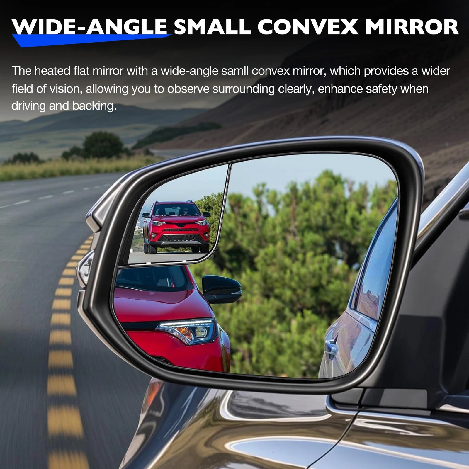 Left Driver Side Heated Convex Mirror Glass for Toyota Sienna (2014-2020)