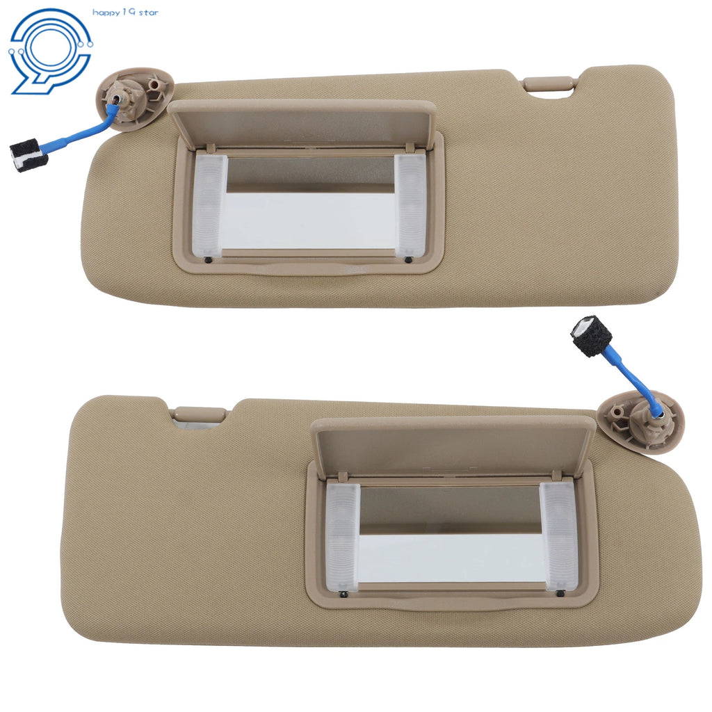 Sun Visor Set for Honda CR-V (2017–2022) Beige with Light Mirror