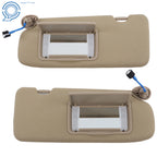 Sun Visor Set for Honda CR-V (2017–2022) Beige with Light Mirror