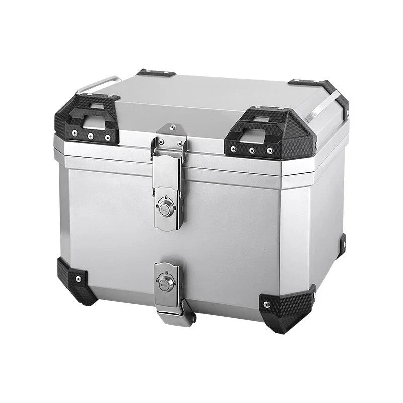 45L Motorcycle Top Box Rear Storage for Scooter - Waterproof Silver