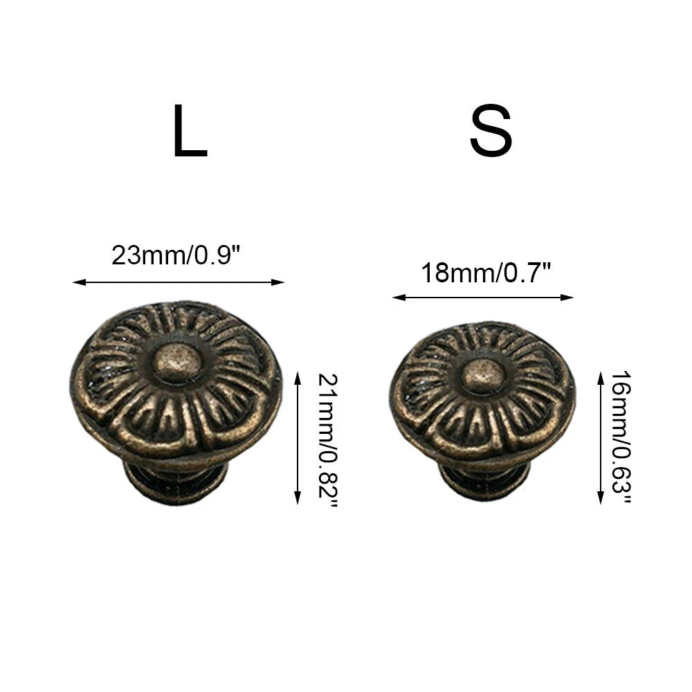 5Pc Antique Bronze Flower Drawer Knob for Jewelry Box Cabinet Door