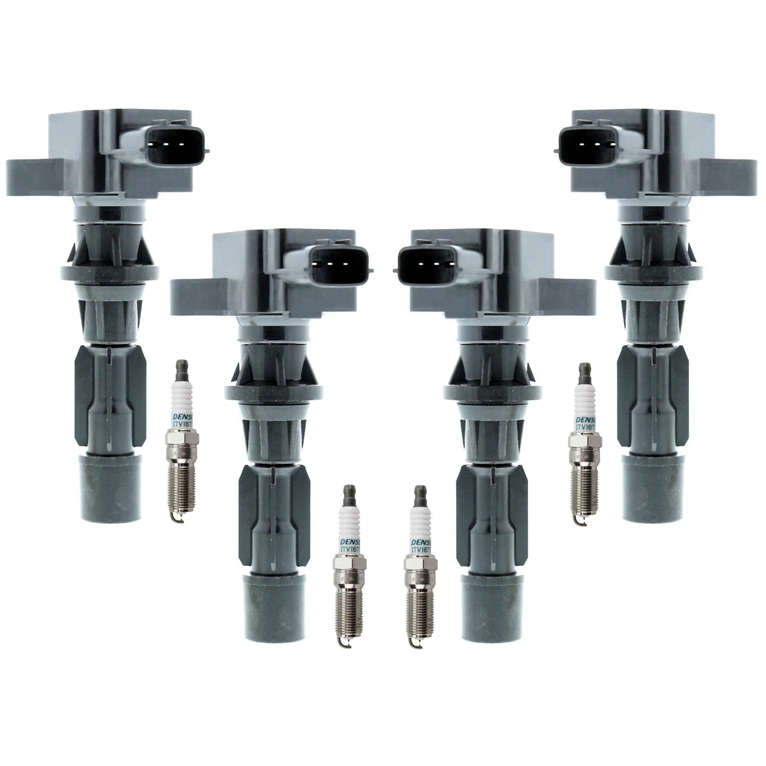 Set of 4 Ignition Coils & Iridium Spark Plugs for Mazda 3 6 CX-7 (2004–2013)