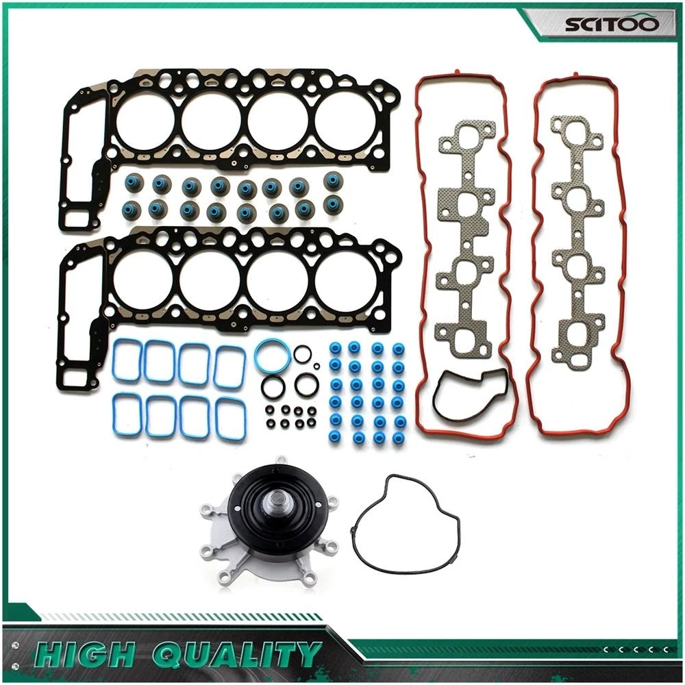 Head Gasket Set with Head Bolts & Water Pump for Dodge Nitro (2007–2009)