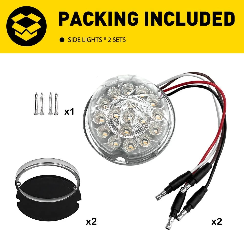 4X 17LED Watermelon Interior Dome Lights for Semi-Trailer (12V)