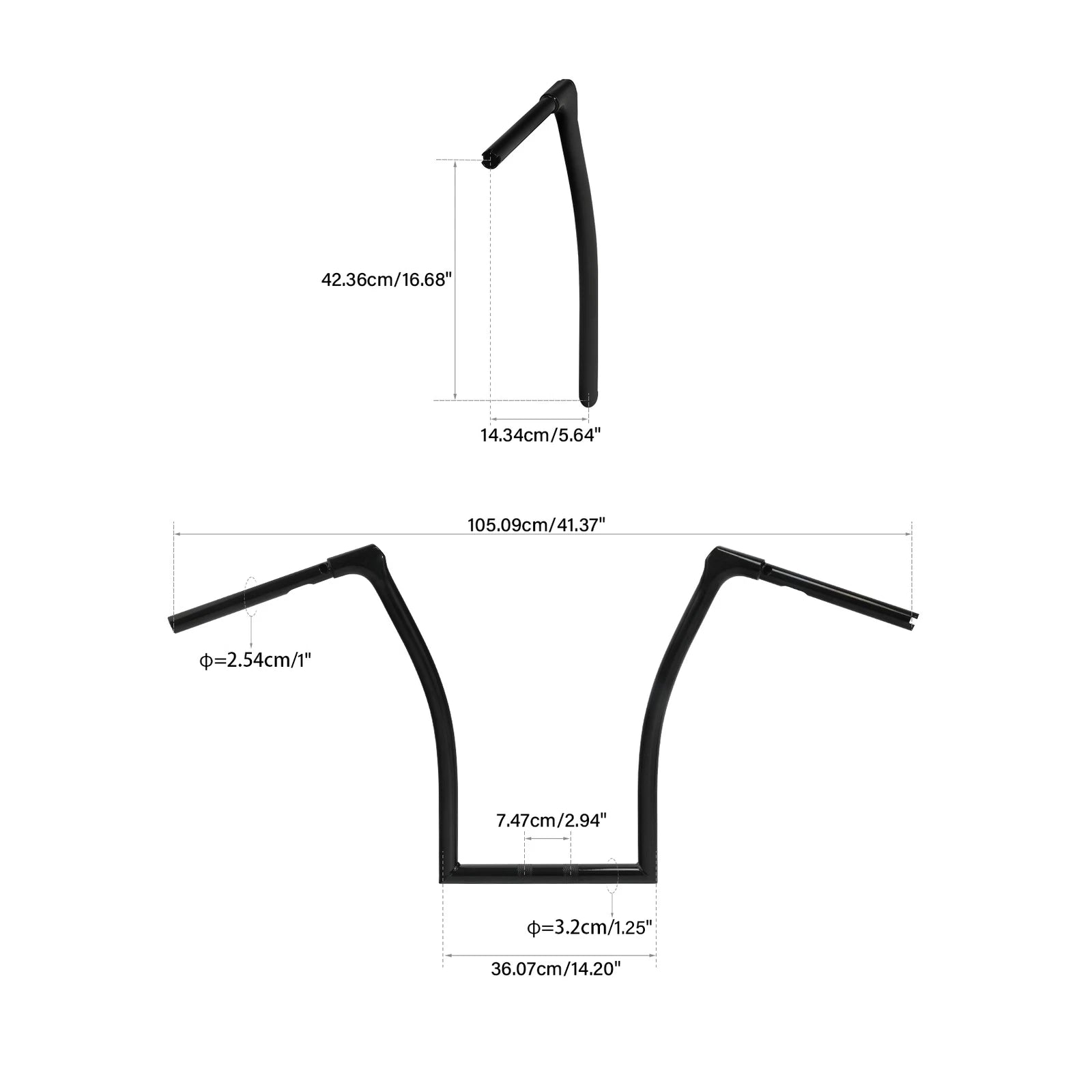 17" Black Fused Bar Handlebar for Harley Road Glide FLTR (2015–2023)
