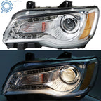 Headlight Assembly for Chrysler 300 (2011-2014) Chrome Halogen LH Side
