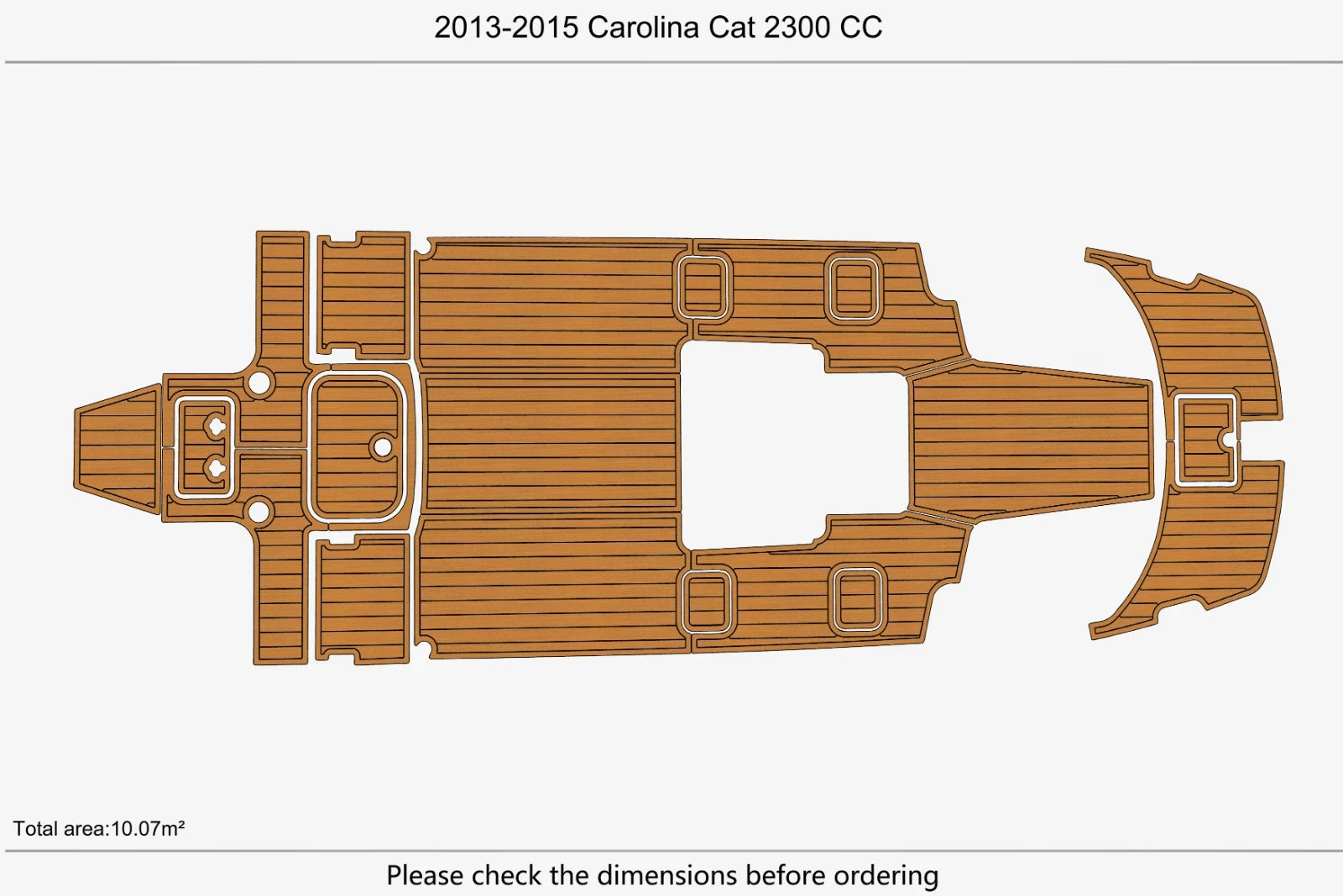 EVA Foam Teak Deck Floor Mat for Carolina Cat 2300 CC (2014)