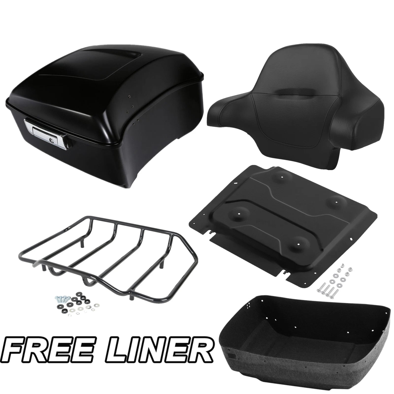 Matte Black Trunk Pad Top Rack Plate for Harley Street Glide (2014–2025)
