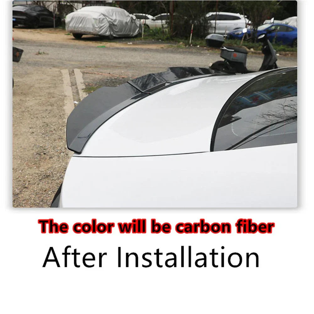 Adjustable Carbon Fiber Rear Trunk Spoiler Lip for Universal Fit (N/A)