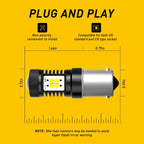 Set of 2 LED Bulbs Mini BA15S for Car (Fits Various Models)