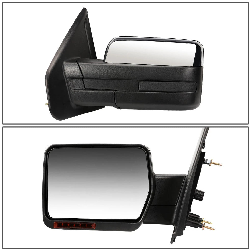 Foldable Arm LED Signal Chrome Side Mirror for F150 (2004–2014)