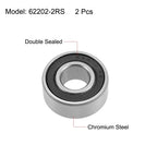Set of 2 Ball Bearings 15x35x14mm Double Sealed Chrome Steel for Various Models