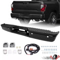 Step Bumper for Nissan Titan (2004–2015) with Park Sensor Holes, Steel Black