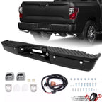 Step Bumper for Nissan Titan (2004–2015) with Park Sensor Holes, Steel Black