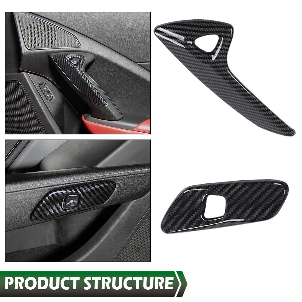 Carbon Look Interior Door Handle Trim for Corvette C7 (2014–2019)