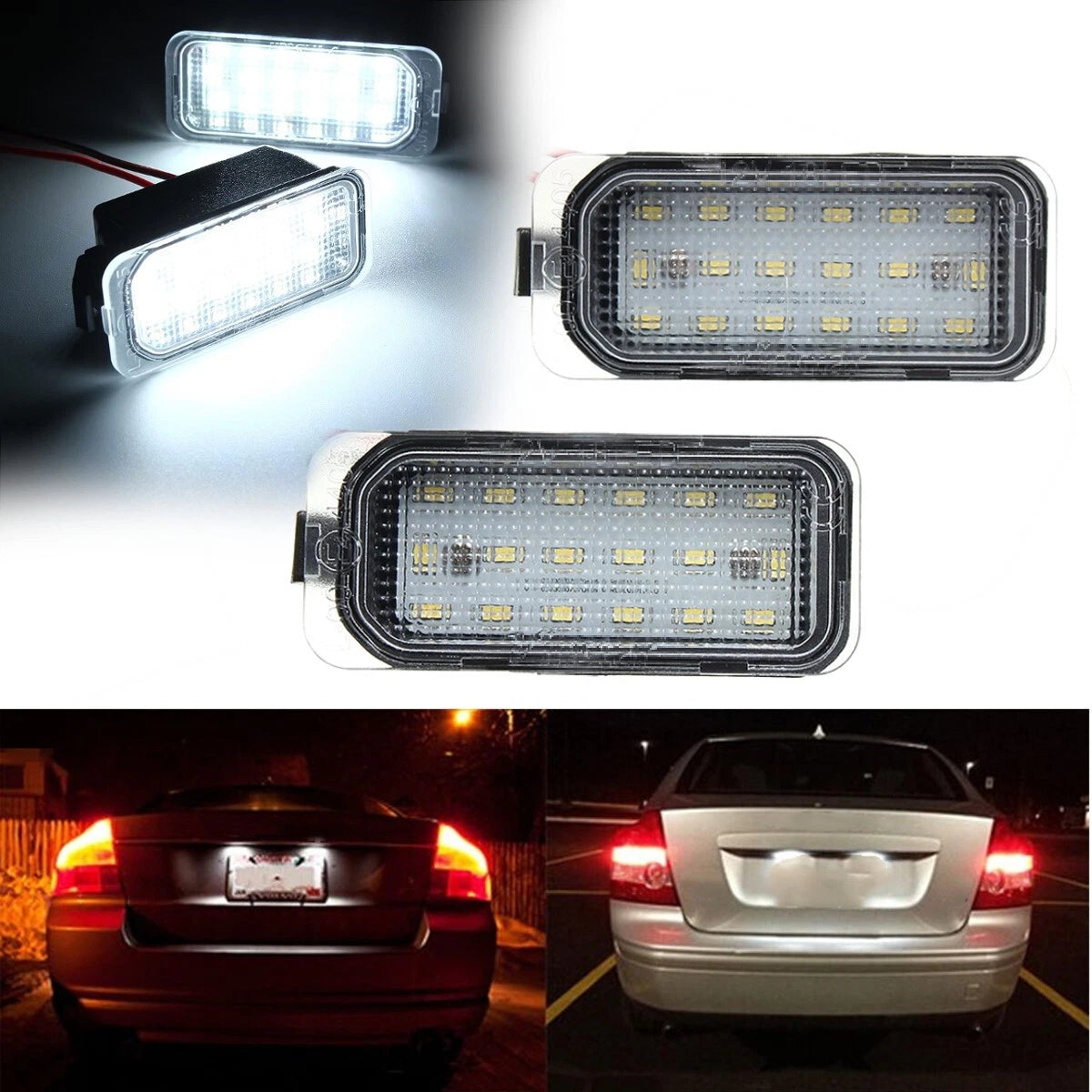 2X Full LED License Plate Light Lamp for Ford Fiesta JA8 (2008–2019) Edge (2015–2018)