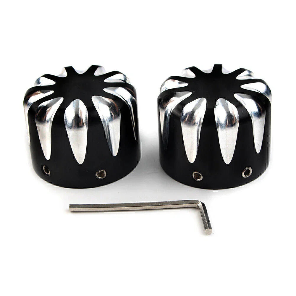 Black CNC Front Axle Cap Nut Cover for Harley Electra Glide Sportster