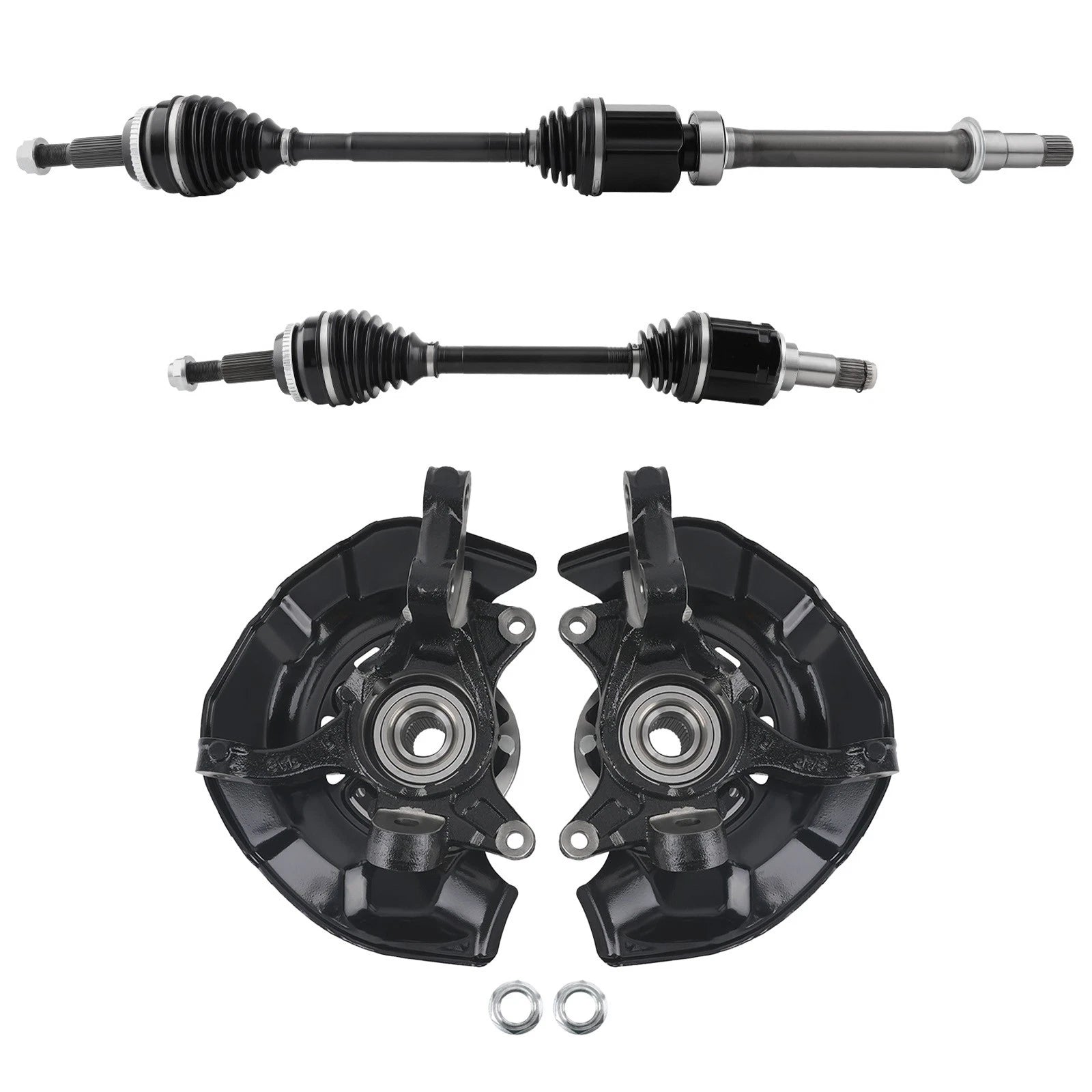 Front Steering Knuckles Wheel Hub Bearing CV Axles Kit for Toyota 698-425