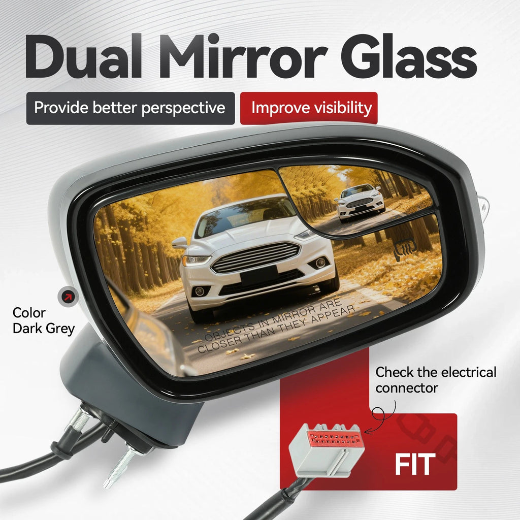 Power Mirror for Ford Fusion (2013-2016) Right Side Heated Manual Fold