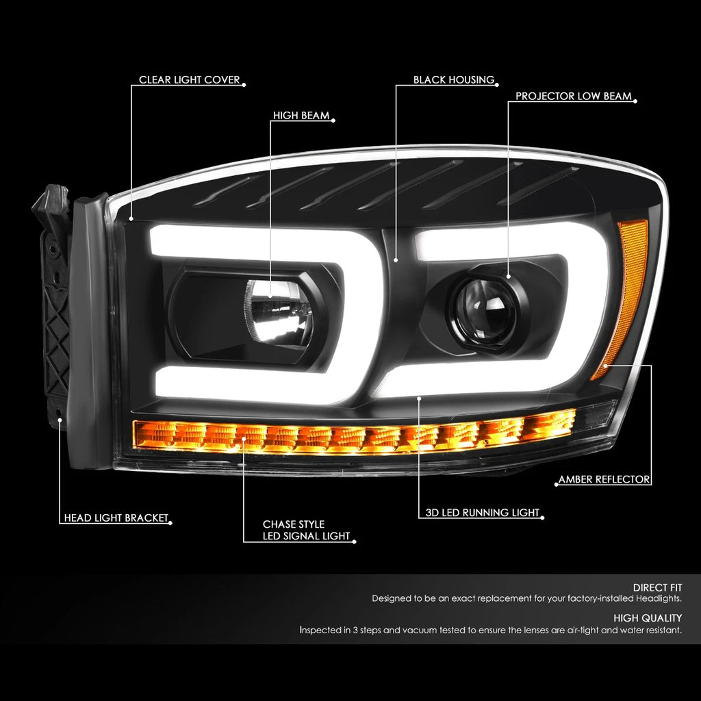 LED Chasing Projector Headlight for Ram Truck (2006–2009)