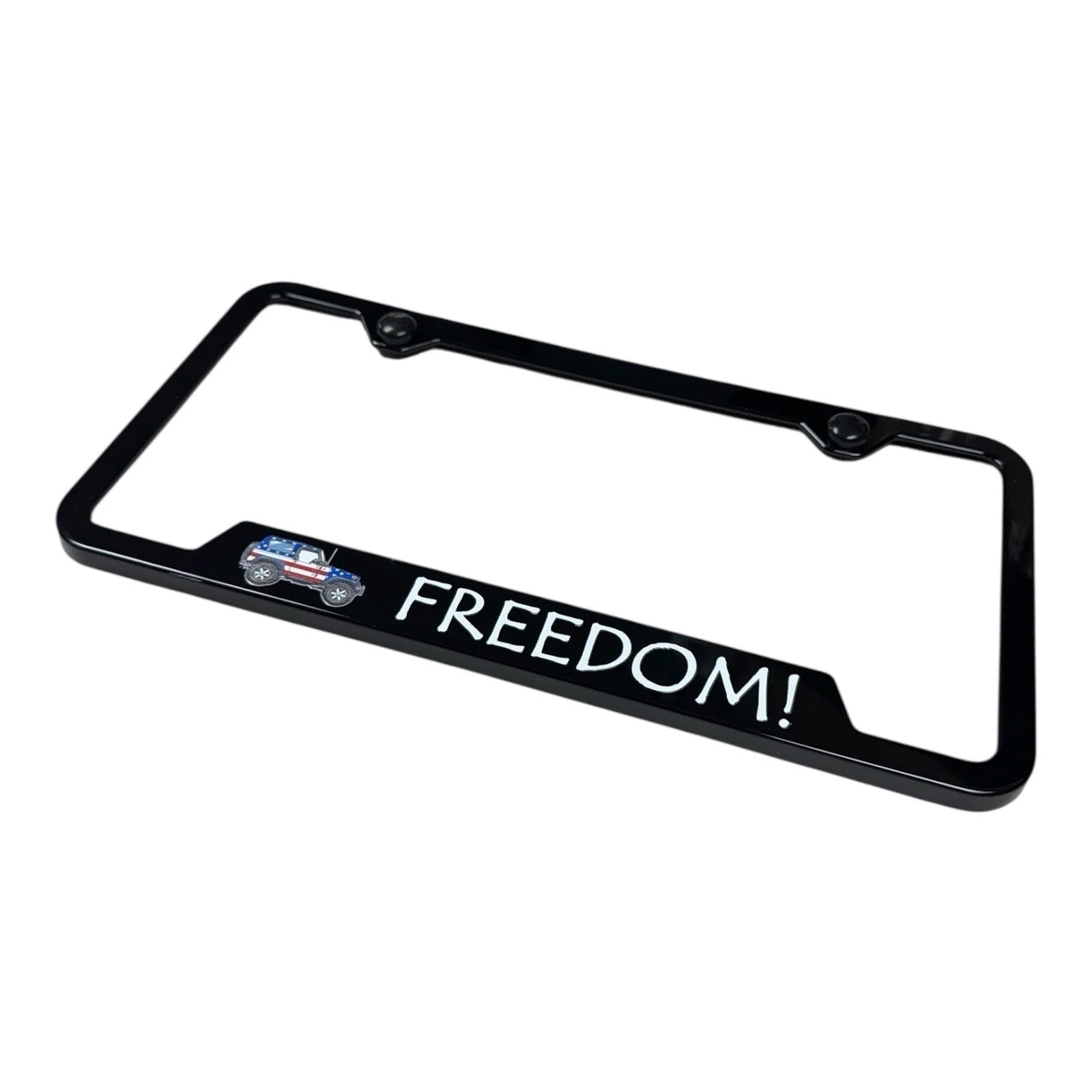 Black Plastic Notched License Plate Frame for Jeep (2011–2024)