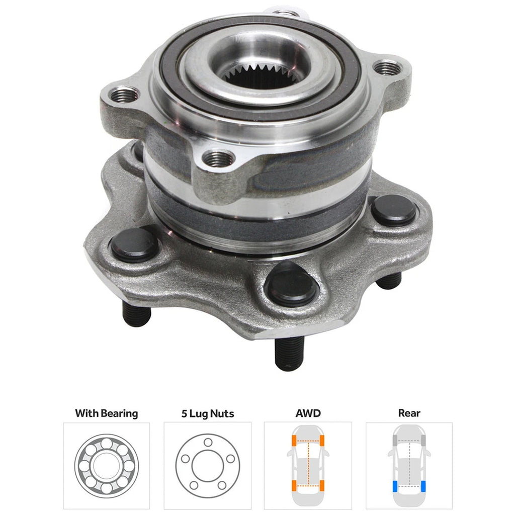Wheel Hub for Nissan Murano (2009–2014) Rear Left or Right with Bearing AWD