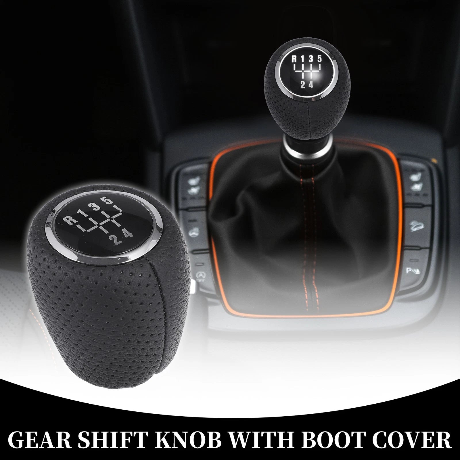 5 Speed Manual Gear Shift Knob for Chevrolet Cruze (2008–2012) Black Plastic