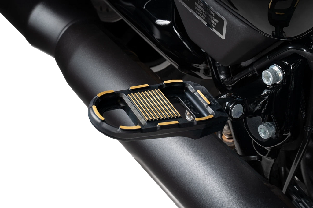 Adjustable Foot Pegs for Drag Specialties (Black/Gold)