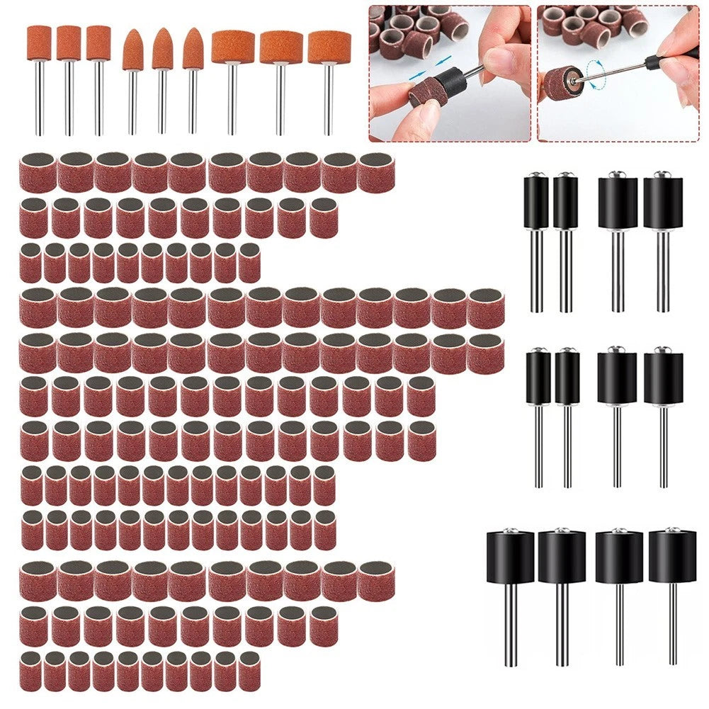 Set of 159 Aluminum Oxide Sanding Drums for Wood Finishing