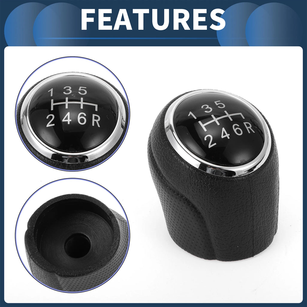 6 Speed Manual Gear Shift Knob for Suzuki SX4 S-Cross (2016–2021) Black Plastic